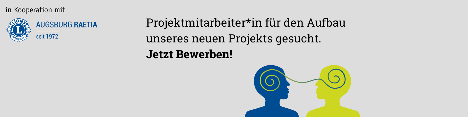 Projektmitarbeiter*in für den Aufbau unseres neuen Mentoring-Projekts in Augsburg gesucht.