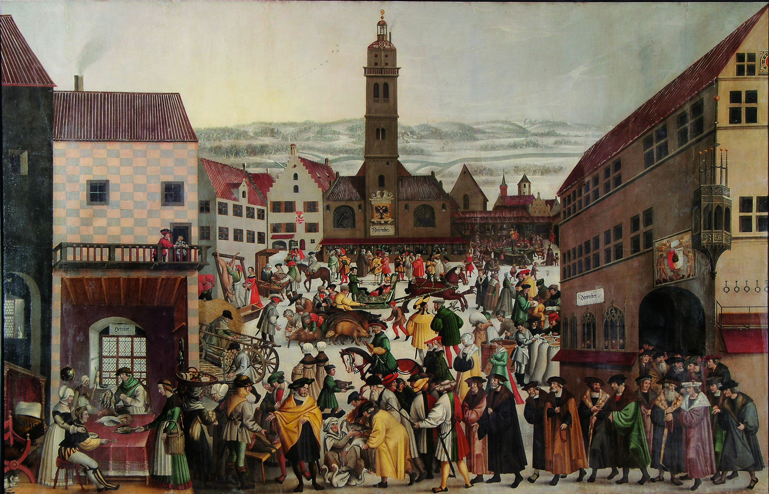 Rathausplatz Augsburg im 15. Jahrhundert