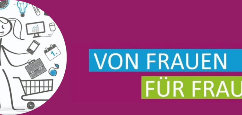 Logo der Frauenmesse 'Von Frauen für Frauen' in Stadtbergen 2025 – Infostand TakeOff! für Migrantinnen mit Beratung zu Beruf, Sprache und Familie