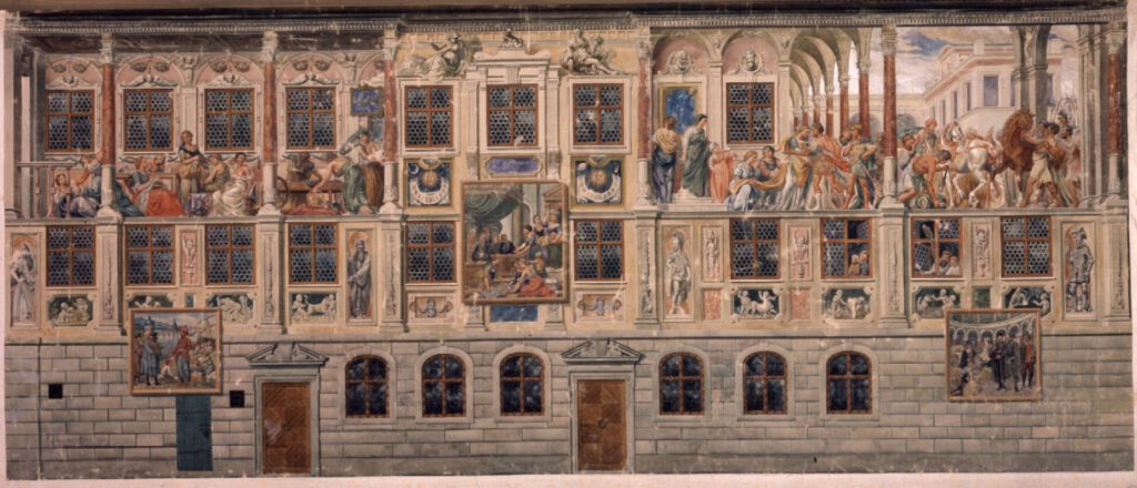 August Brandes: Rekonstruktion der Freskierung der Ostfassade, 1903. Kunstsammlungen und Museen Augsburg