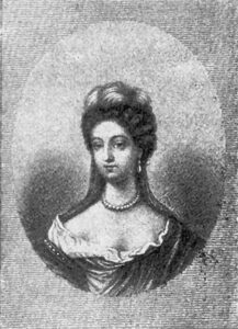 Maria Anna Augusta Coelestina Fatma vor dem Spiegel; Quelle: Wikipedia