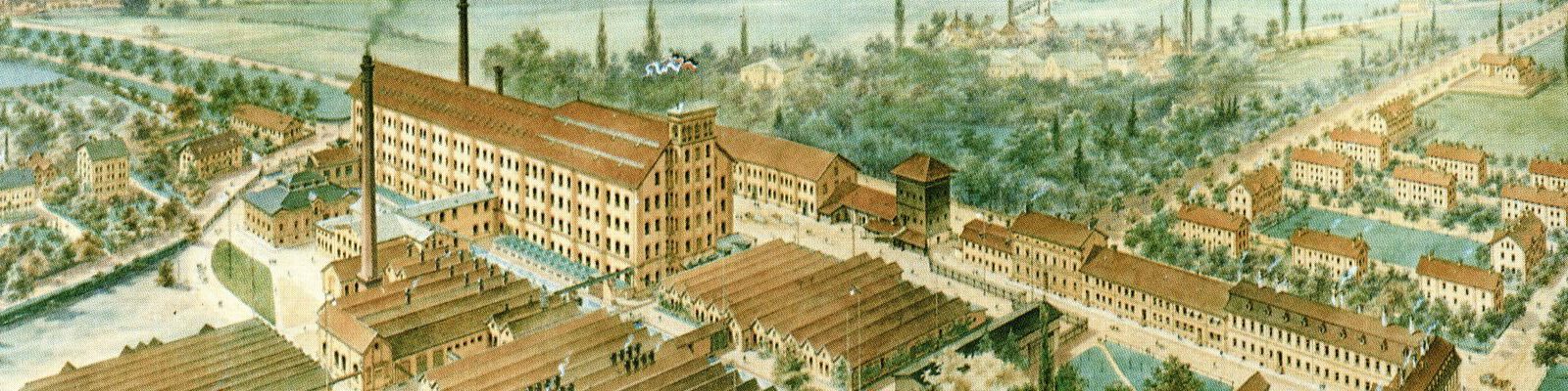 Augsburger Kammgarn-Spinnerei 1888; Quelle: Wikipedia