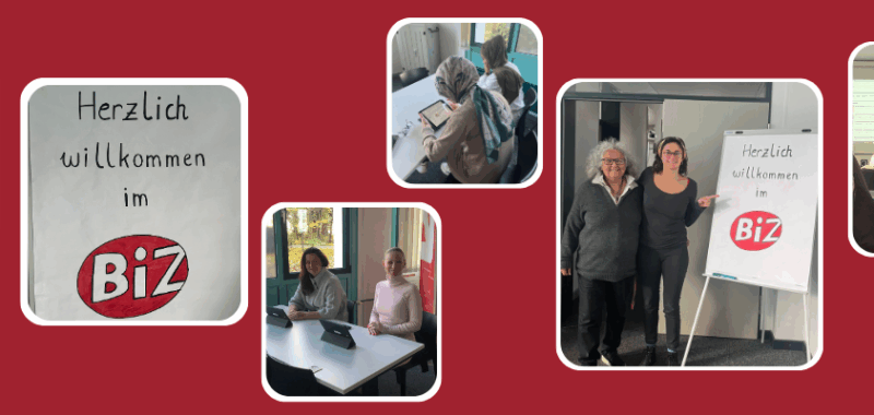 Teilnehmerinnen des Projekts TakeOff besuchen das Berufsinformationszentrum (BIZ) in Augsburg und informieren sich über Berufe und Weiterbildung.