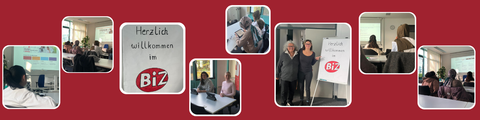 Teilnehmerinnen des Projekts TakeOff besuchen das Berufsinformationszentrum (BIZ) in Augsburg und informieren sich über Berufe und Weiterbildung.