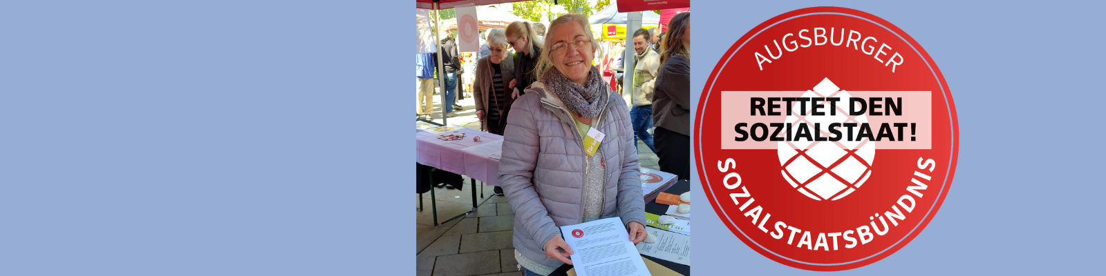 Tür an Tür beim Augsburger Sozialstaatsbündnis am 1. Mai